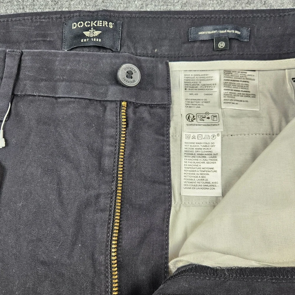 NWT‎ Dockers Blake Chino Black High Straight Pants Mens 34 Stretch Cotton
